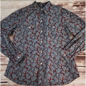 Roper Women's L Western Shirt Paisley Rodeo‎ Cowgirl Y2K Retro Boho Button Up